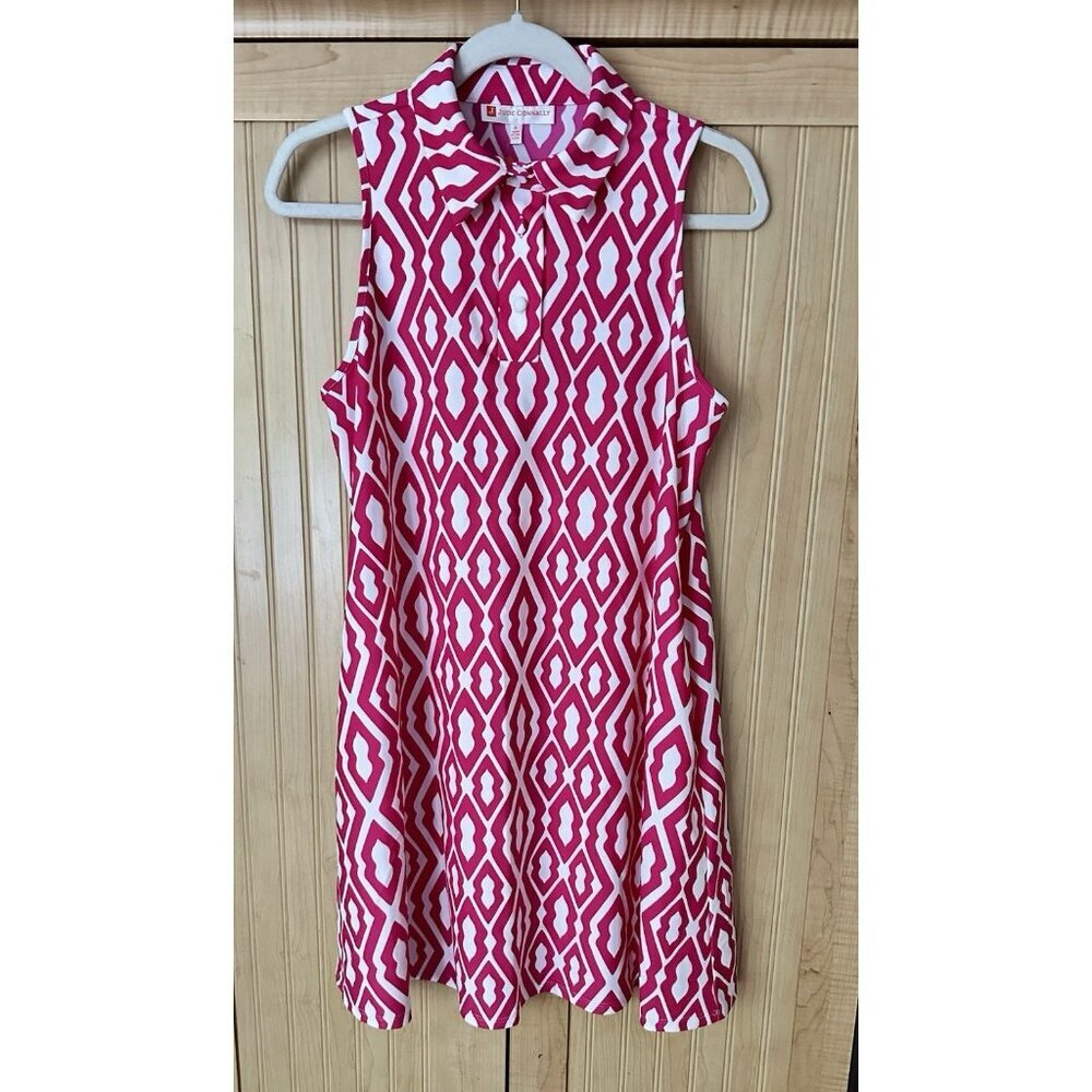 New Jude Connally Women Red & White Print‎ Sleeveless Dress size S